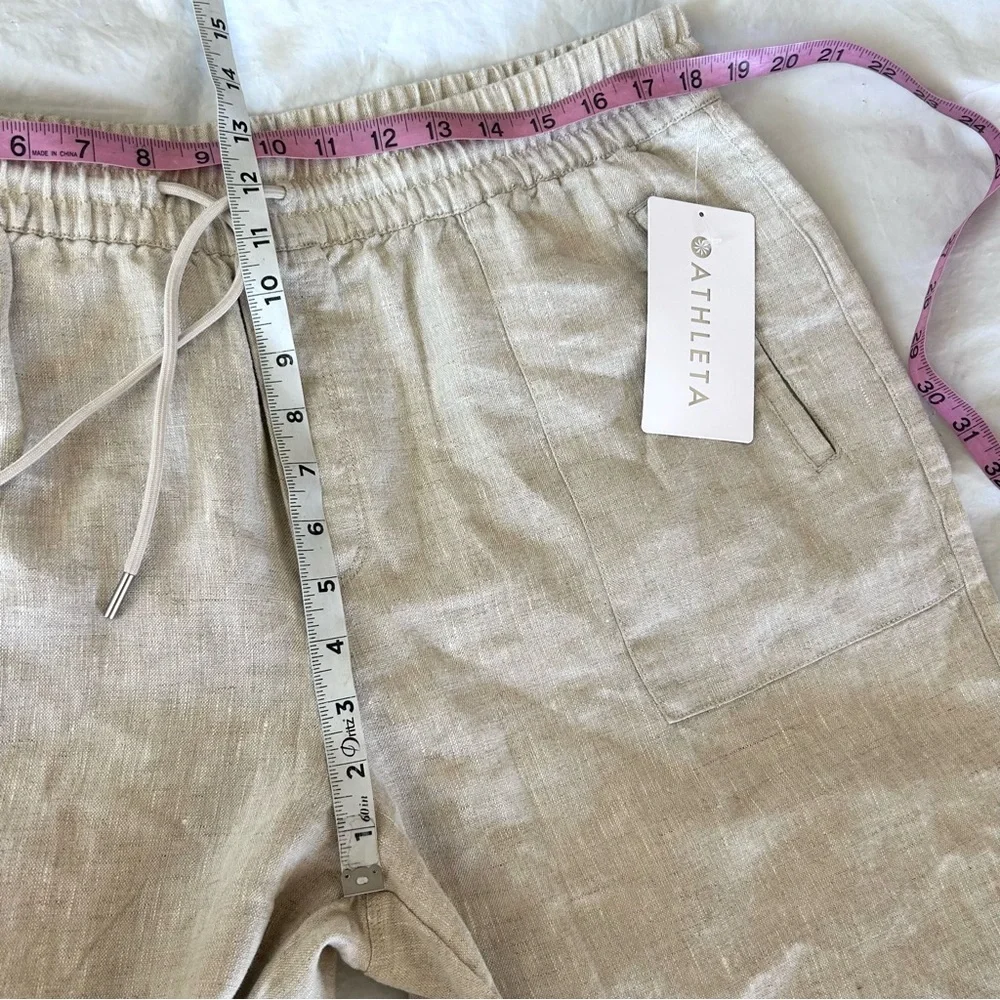 Athelta Retreat 100% Linen High Rise Wide Leg Pant Natural Size XL NWT - Picture 9 of 11